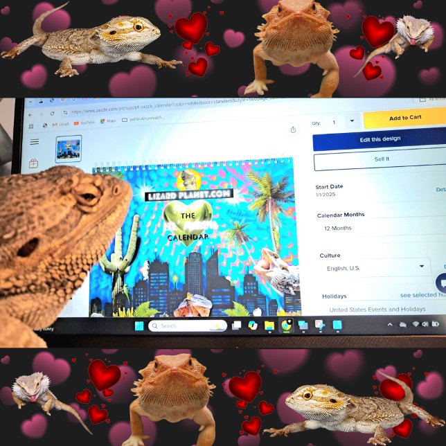 Lil' Murph Bearded Dragon Cute Collage I Spy Style Calendar (Creator Uploaded)
