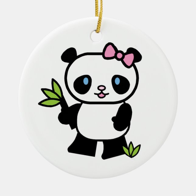 Lil Panda Girl Ceramic Tree Decoration (Front)