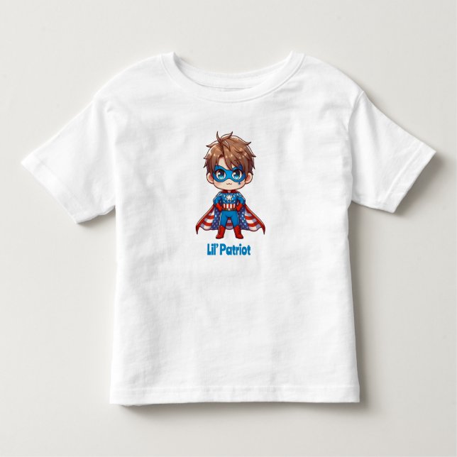 Lil’ Patriot – Cute Baby Bald Eagle Boys Toddler T-Shirt (Front)
