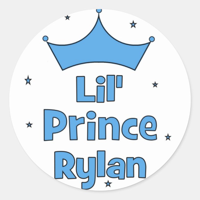 Lil' Prince Rylan Classic Round Sticker (Front)