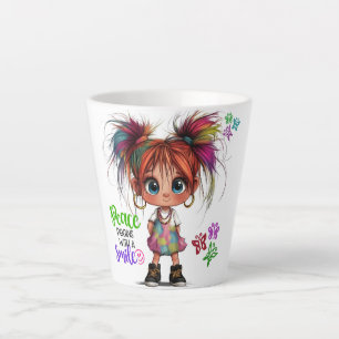 Lil Quirky Girl Smile Latte Mug