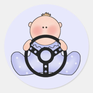 Lil Race Baby Boy Classic Round Sticker