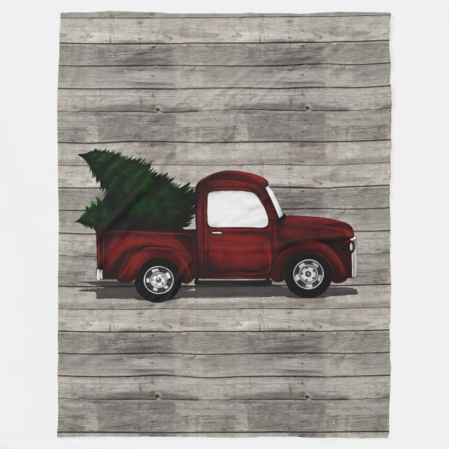 Lil Red Truck Fleece Blanket (Front)