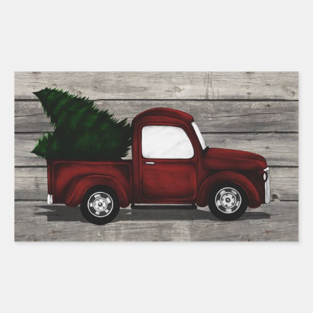 Lil Red Truck Rectangular Sticker (Front)