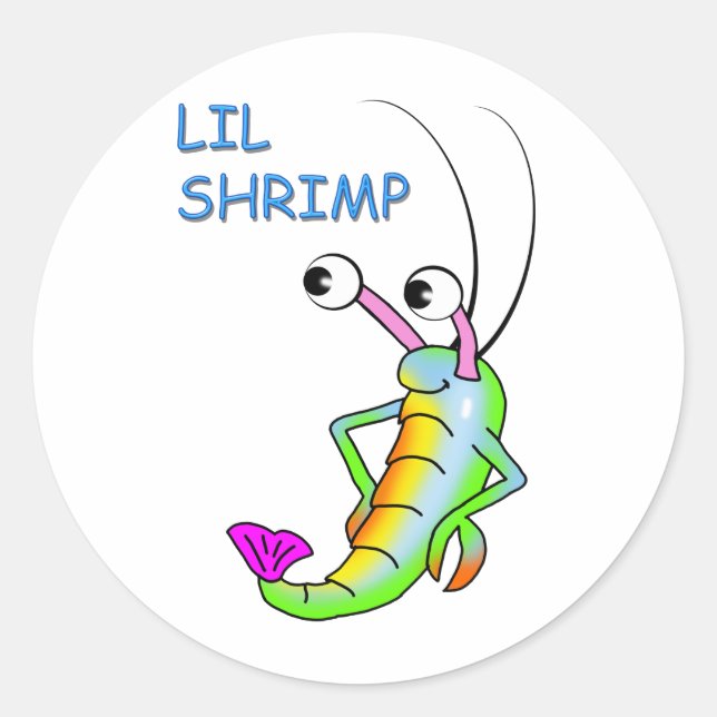 lil shrimp classic round sticker (Front)