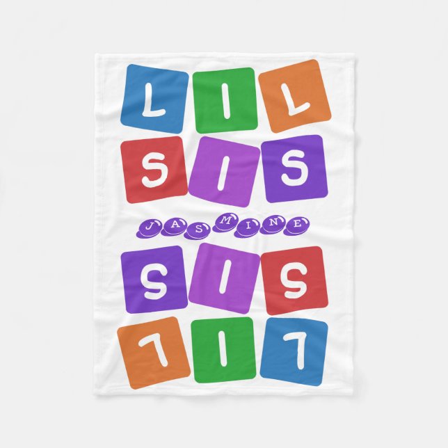Lil Sis custom name fleece blanket (Front)