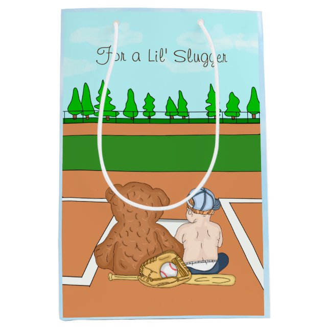 Lil' Slugger Baseball Themed Kid's   Medium Gift Bag (Front)