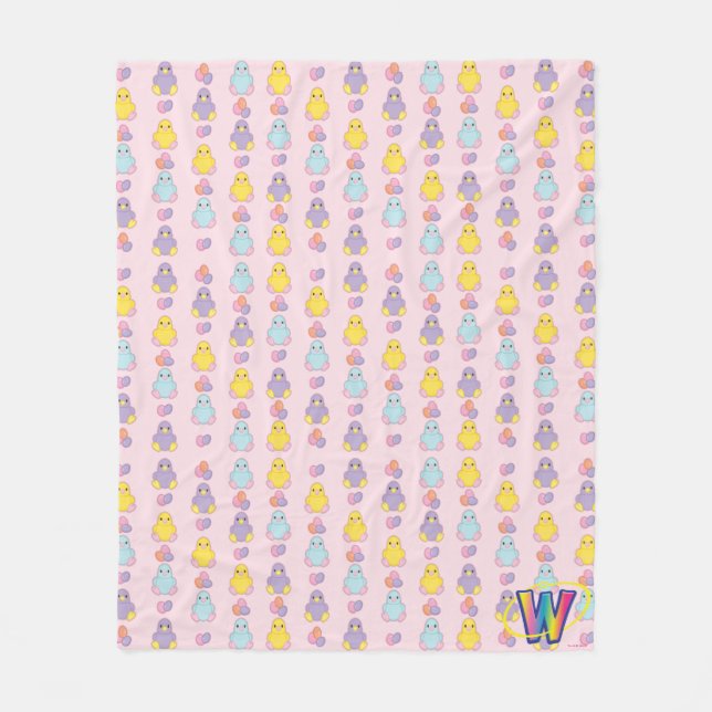 Lil Spring Chick Pattern Fleece Blanket (Front)