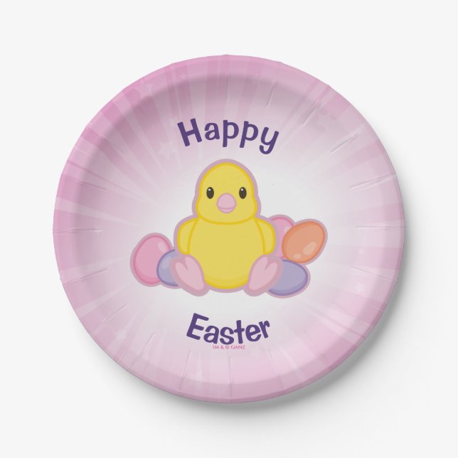 Lil Spring Chick Pattern Paper Plate (Front)