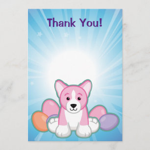 Lil Spring Corgi Pattern Thank You Card