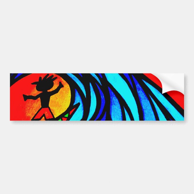Lil Surfer Dude at Pipeline Bumper Sticker (Front)