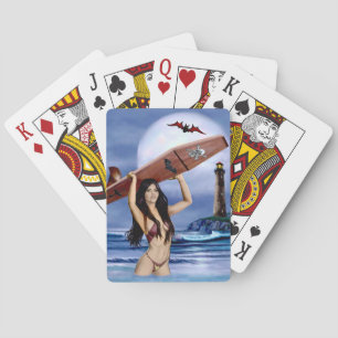 Lil' Surfer Ghouls Just Wanna Have Fun in the Sun Playing Cards