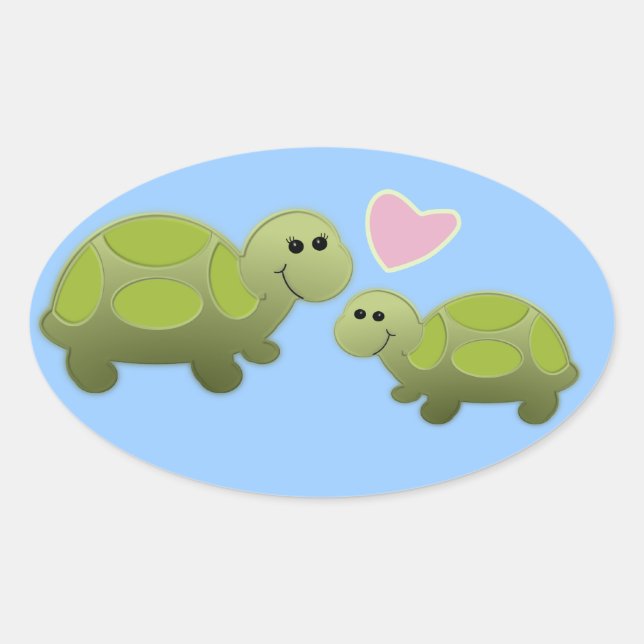 Lil Turtle Oval Sticker (Front)
