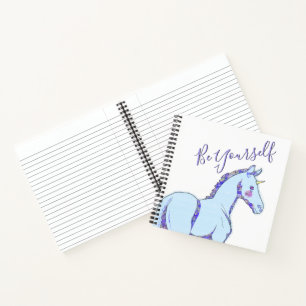 Lil Unicorn Blue Speckle (Be Yourself) Notebook