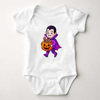Lil Vampire with Pumpkin Candy Baby Bodysuit