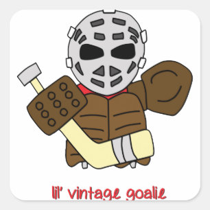 Lil' Vintage Hockey Goalie Square Sticker