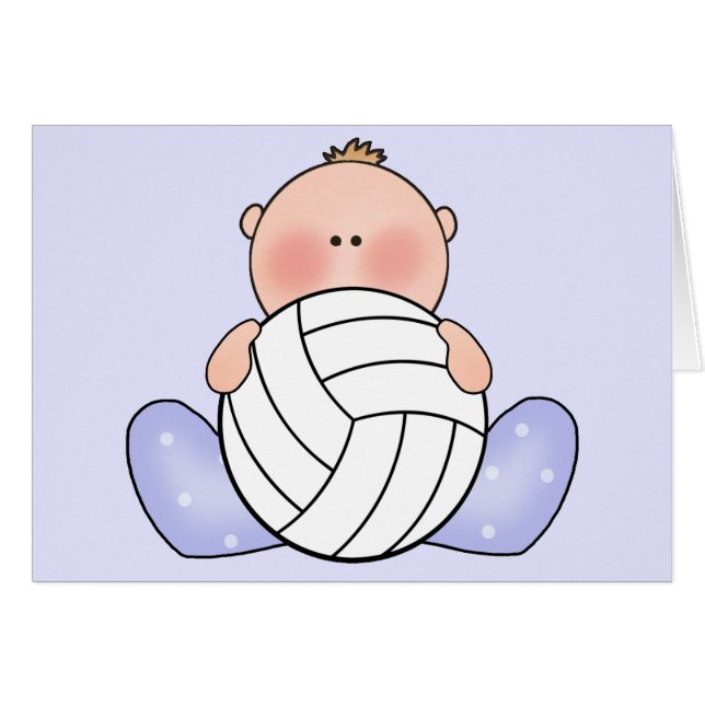 Lil Volleyball Baby Boy Blank Card (Front Horizontal)