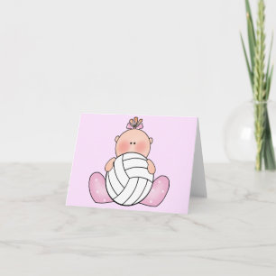 Lil Volleyball Girl Blank Card