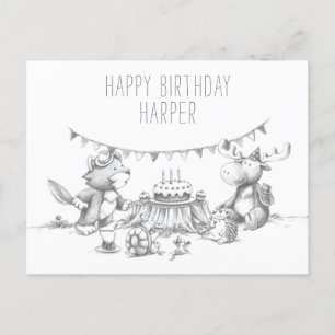Lil Wolf Birthday Party Postcard