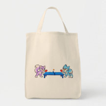 Lila and Wisp Ping Pong Natural Grocery Tote Bag
