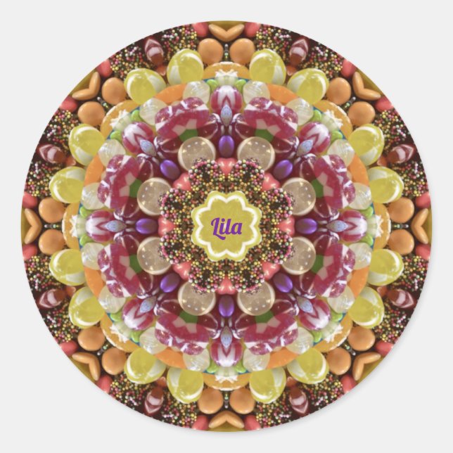 LILA ~ EASTER CANDY ~ Chocolate Classic Round Sticker (Front)