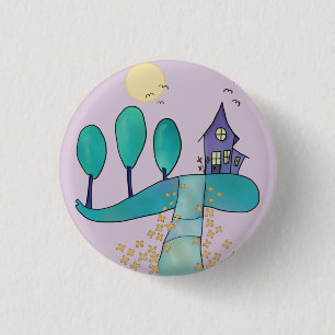lila Haus 3 Cm Round Badge