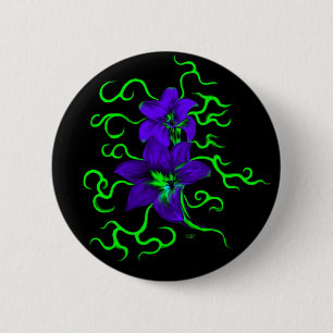 lila Lilie Blume 6 Cm Round Badge
