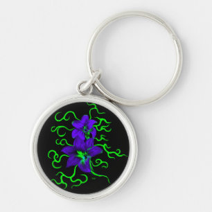 lila Lilie Blume Key Ring