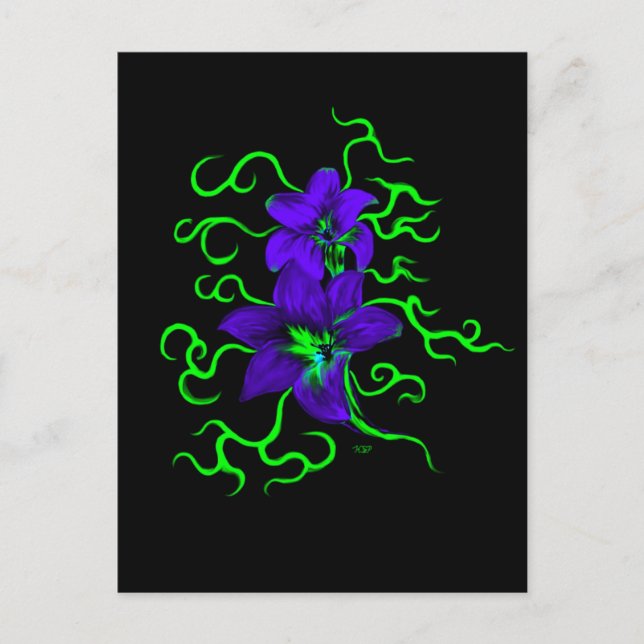 lila Lilie Blume Postcard (Front)