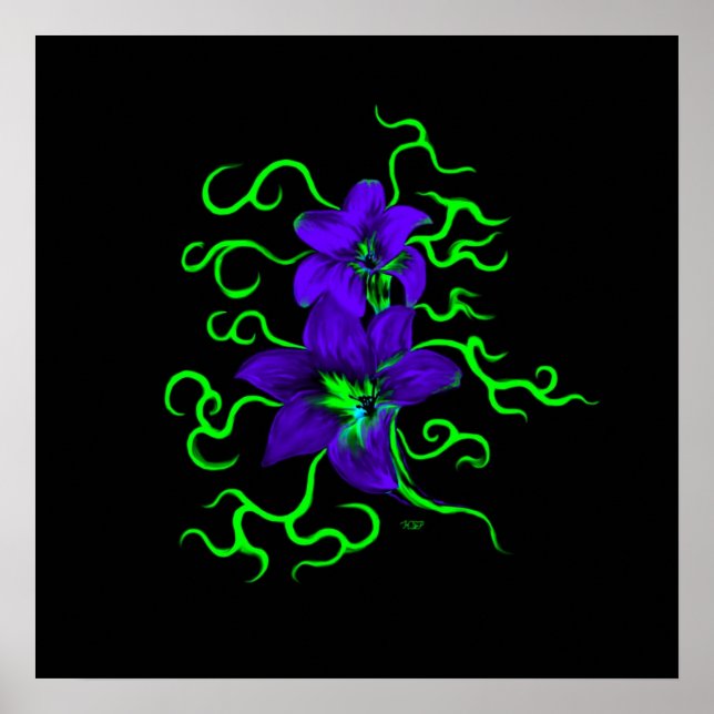 lila Lilie Blume Poster (Front)