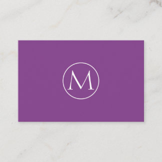 Lila Minimal Monogramm Visitenkarte Business Card