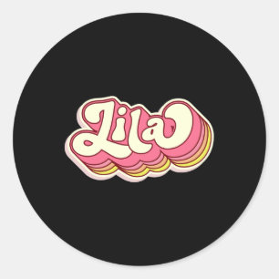 Lila Name Personalised First Name Surname  Classic Round Sticker