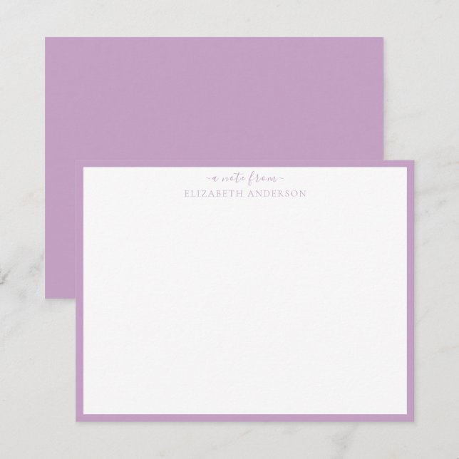 Lilac 'A Note From' Classic Border Note Card (Front/Back)