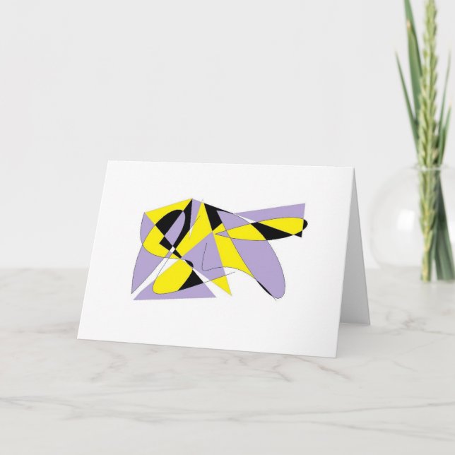 LILAC ABSTRACT BLANK GREETING CARD (Front)