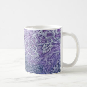 Lilac Acrylic Pouring Abstract Fluid Art Coffee Mug