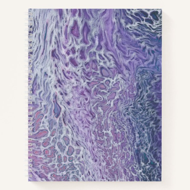 Lilac Acrylic Pouring Abstract Fluid Art  Notebook (Front)