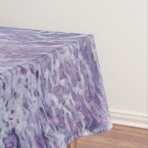 Lilac Acrylic Pouring Abstract Fluid Art  Tablecloth