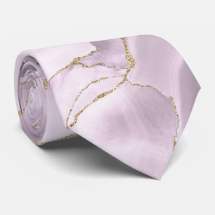 Lilac agate neck tie