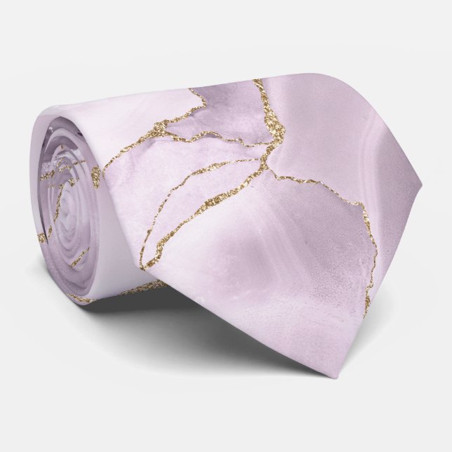 Lilac agate neck tie (Rolled)