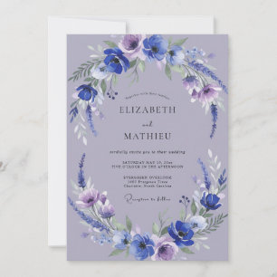 Lilac Amethyst Wildflower Wedding Invitation