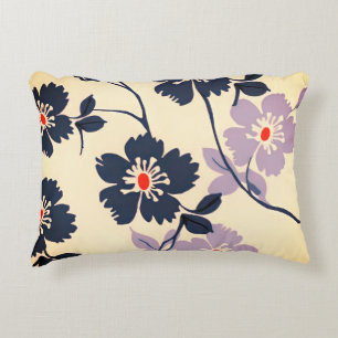 Lilac and Blue Floral Decorative Cushion