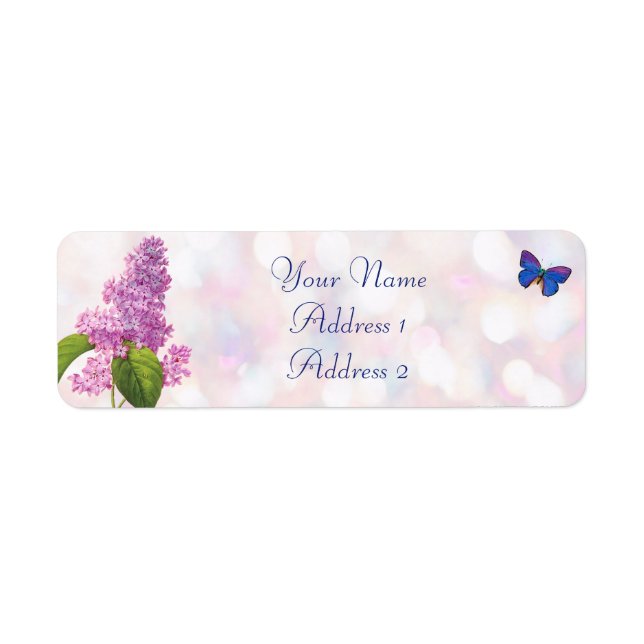 Lilac and Butterfly Address Labels (Front)