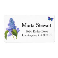 Lilac and Butterfly Avery Address Labels