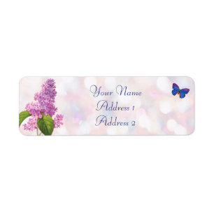 Lilac and Butterfly Avery Address Labels