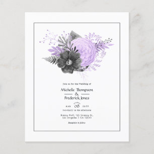 Lilac and Charcoal Floral Wedding Flyer