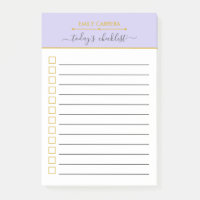 Lilac and Gold Checklist Personalized To do List