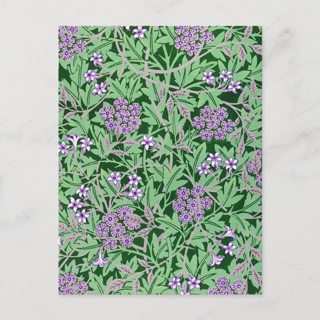 Lilac and green floral pattern postcard (Front)