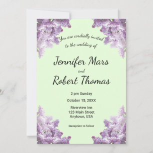 Lilac and Light Sage Wedding Invitation