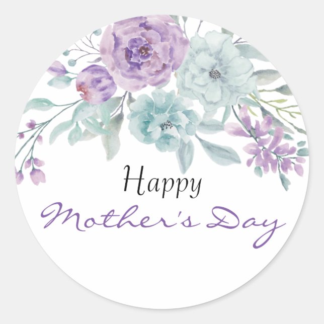 Lilac and Mint Floral | Mother's Day Sticker (Front)