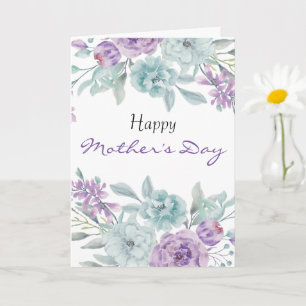 Lilac and Mint Floral Personalised Mother's Day Card